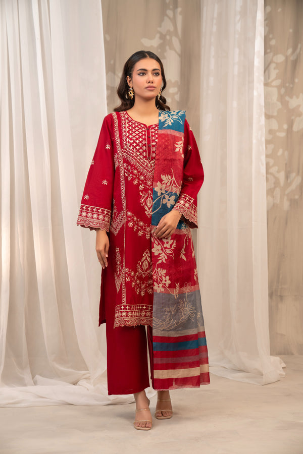 Lal-e-Noor Embroidered 3 Piece Suit