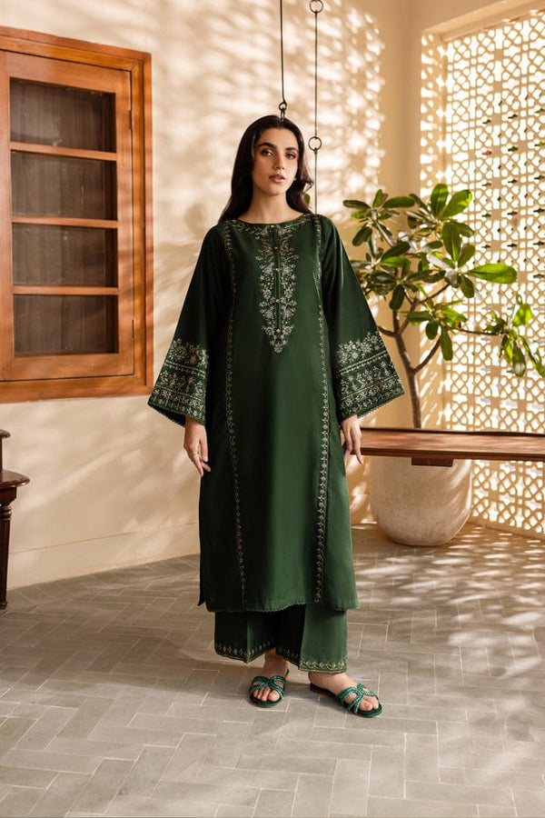 OLIVE BLOOM LAWN EMBROIDERY 2 PIECE