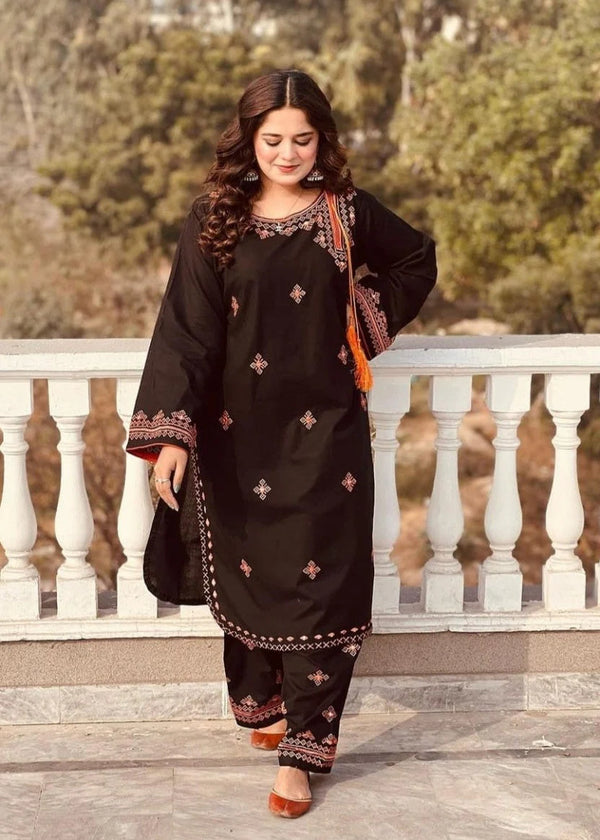 Black Balochi Embroidery 2 piece